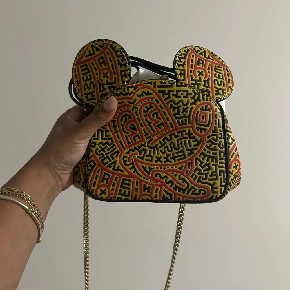 Coach Mini Bag with Yellow and Red Geometric Design - Picture 3 of 7